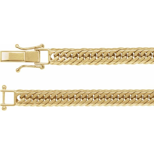 18K Yellow 6.2 mm Diamond-Cut Curb 7' Chain