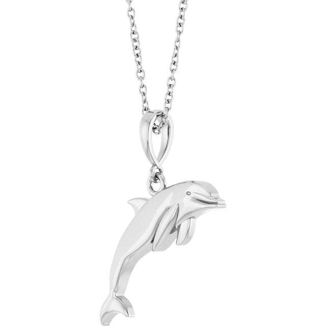 Sterling Silver Dolphin 16-18' Necklace