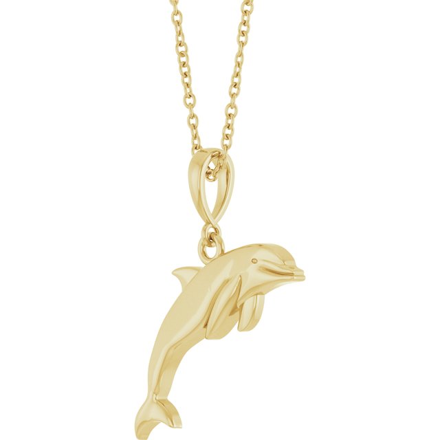 14k Yellow Dolphin 16-18' Necklace