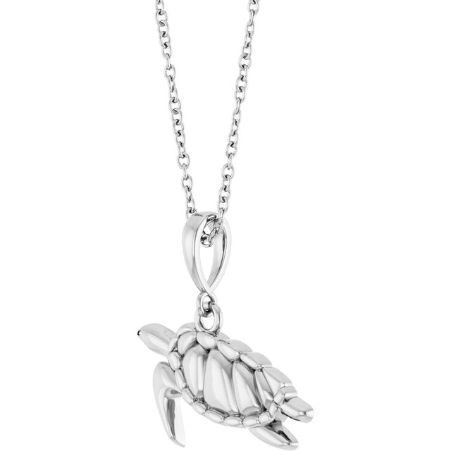 Sterling Silver Sea Turtle 16-18' Necklace