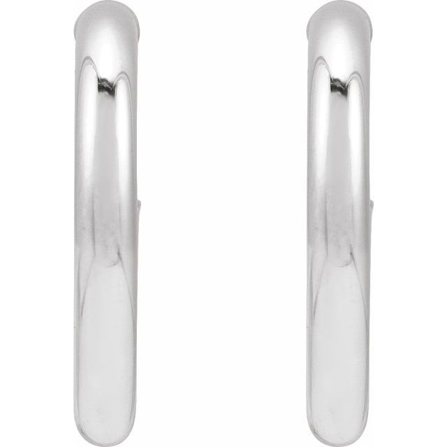 Sterling Silver Tube 17 mm Hoop Earrings