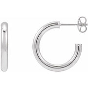 Sterling Silver Tube 17 mm Hoop Earrings