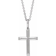 Sterling Silver Knife-Edge Cross 16-18' Necklace