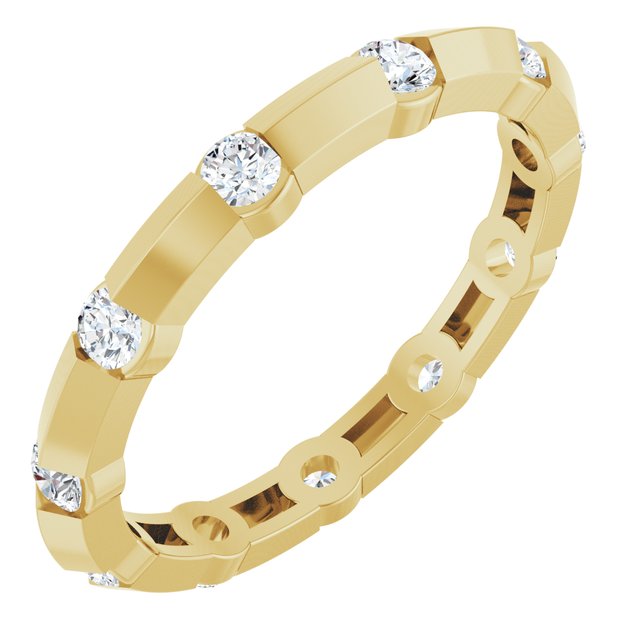 14K Yellow 1/2 CTW Lab-Grown Diamond Eternity Band Size 7