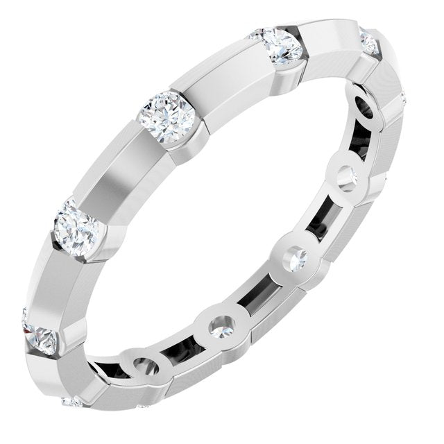 14K White 1/2 CTW Lab-Grown Diamond Eternity Band Size 7