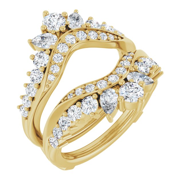14k Yellow 1 5/8 Ctw Lab-grown Diamond Ring Guard