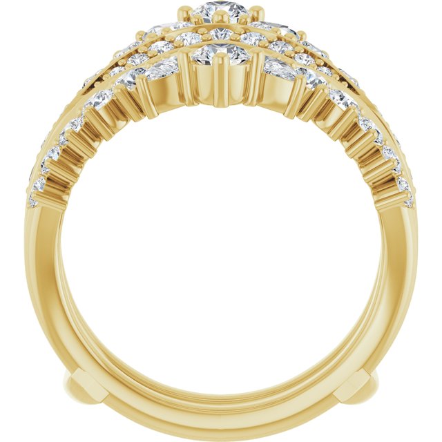 14k Yellow 1 5/8 Ctw Lab-grown Diamond Ring Guard