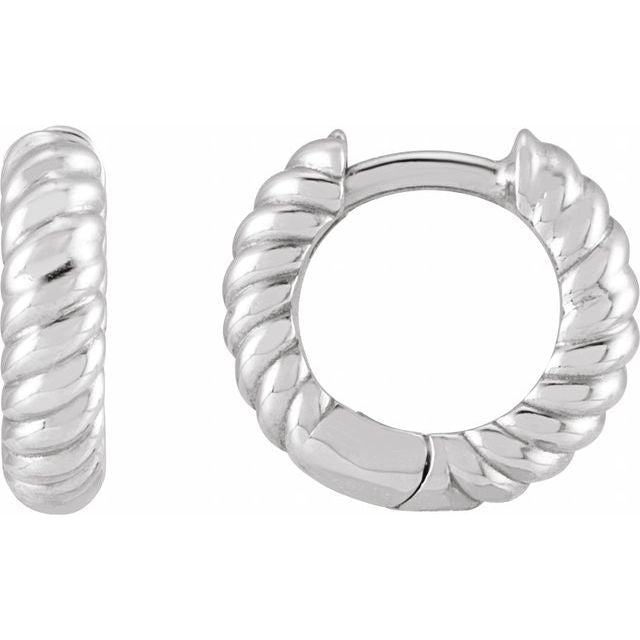 Sterling Silver Left Hinged Rope Hoop Earring