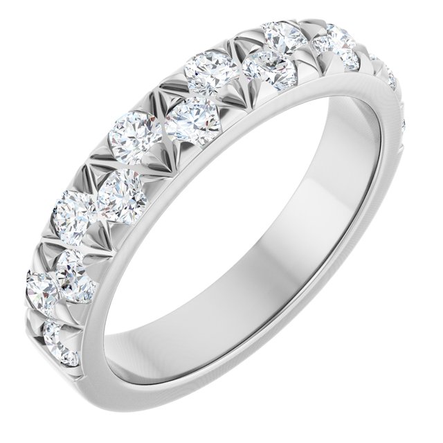 14K White 1 CTW Lab-Grown Diamond Matching Band