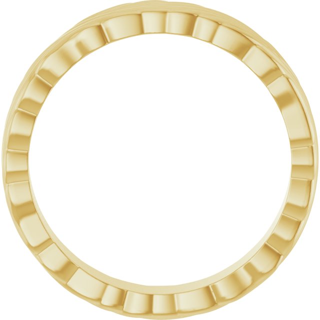 14K Yellow 4.2 mm Patterned Band Size 6.5