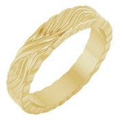 14K Yellow 4.2 mm Patterned Band Size 6.5