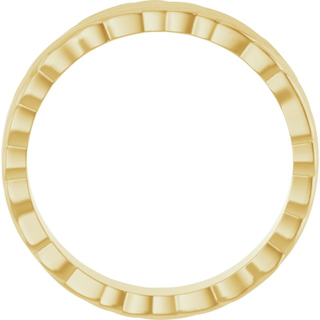14K Yellow 4.2 mm Patterned Band Size 8