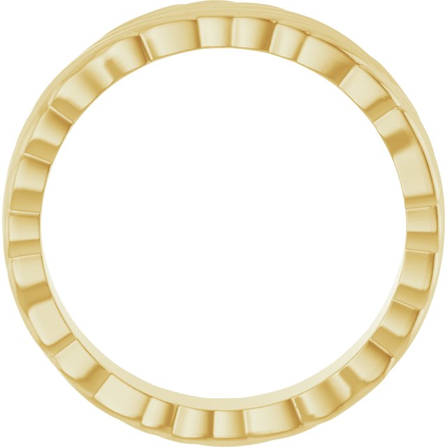 14K Yellow 4.2 mm Patterned Band Size 6