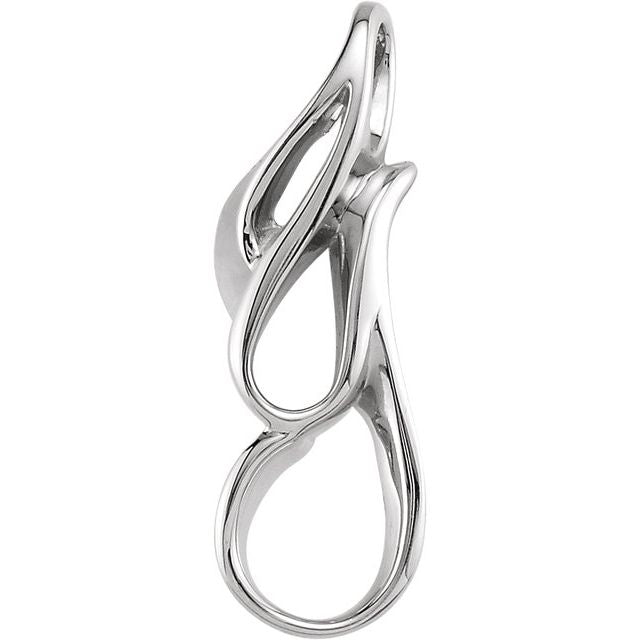 14K White Freeform Pendant