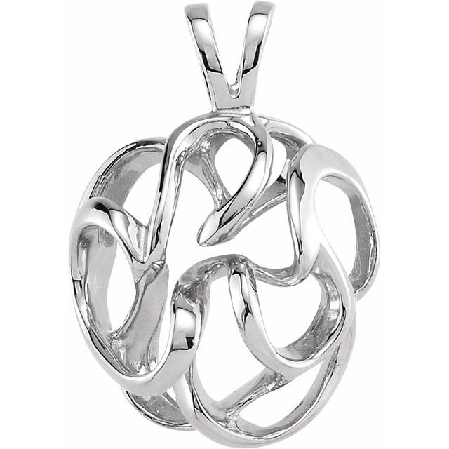 14K White Freeform Pendant