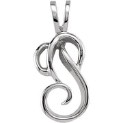 14k White 22x9 Mm Freeform Pendant