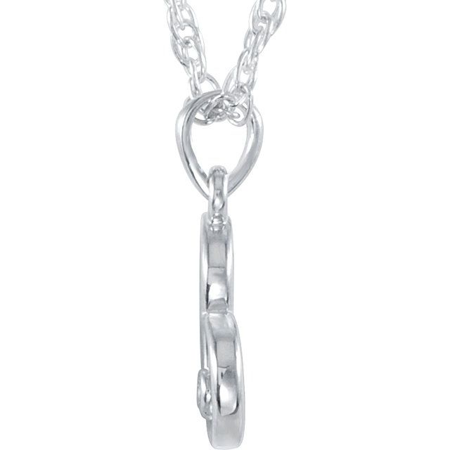 Sterling Silver .015 CT Natural Diamond Heart 18' Necklace
