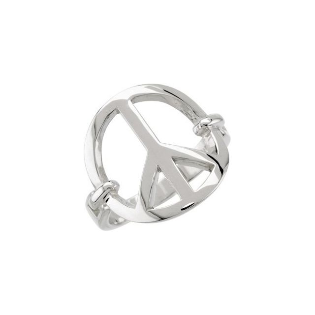 Sterling Silver Peace Sign Ring