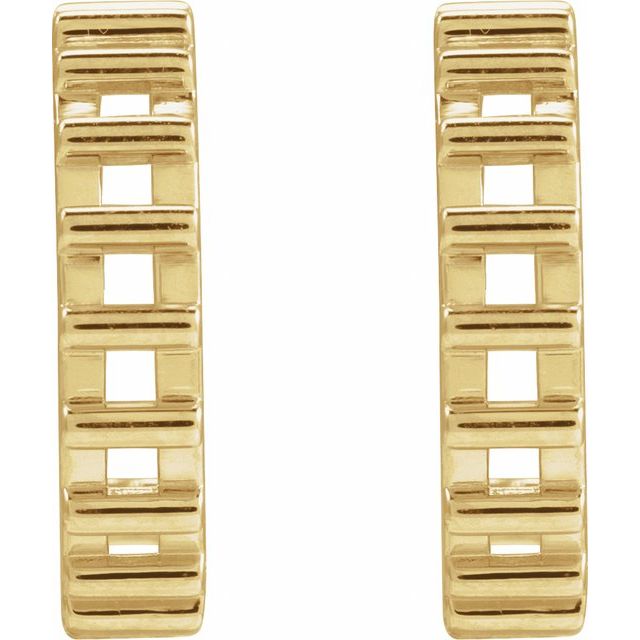 14K Yellow Geometric Hoop 14.9 mm Earrings