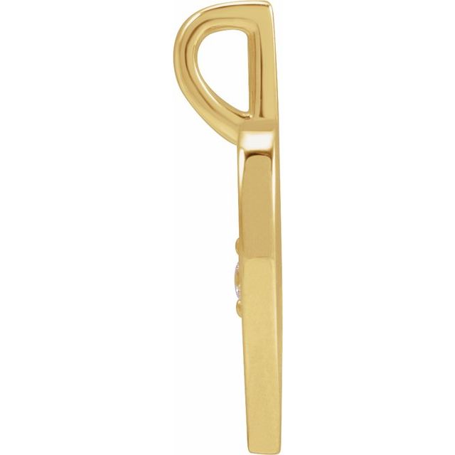 14K Yellow .025 CT Natural Diamond Engravable Mom Pendant