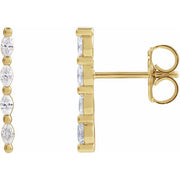 14k Yellow 1/6 Ctw Natural Diamond Bar Earring