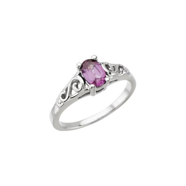 14KW June Imitation Birthstone Ring