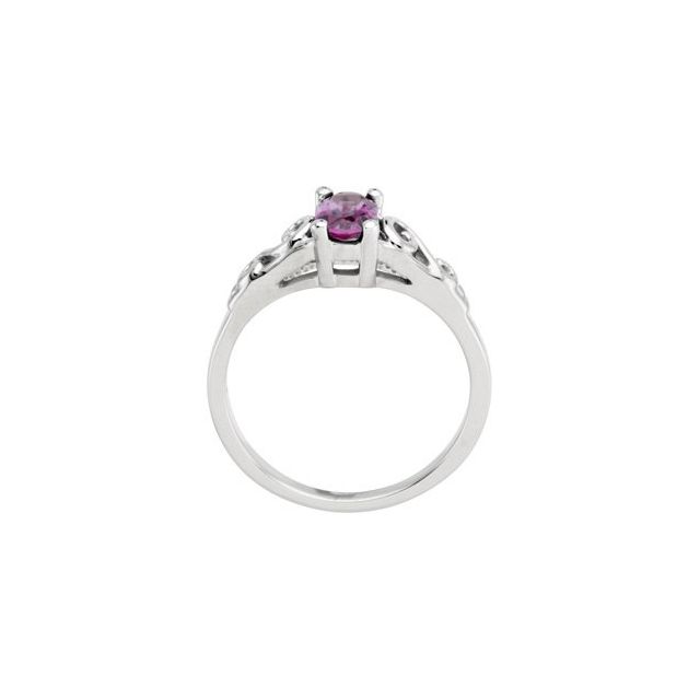 14KW June Imitation Birthstone Ring
