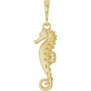 14K Yellow Seahorse Pendant
