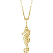 14K Yellow Seahorse 16-18' Necklace
