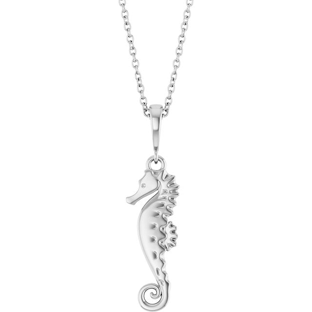 Sterling Silver Seahorse 16-18' Necklace