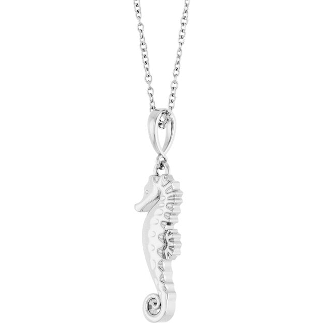 Sterling Silver Seahorse 16-18' Necklace