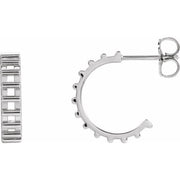 Sterling Silver Geometric Hoop 14.9 mm Earrings