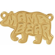 14K Yellow Mama Bear Necklace Center