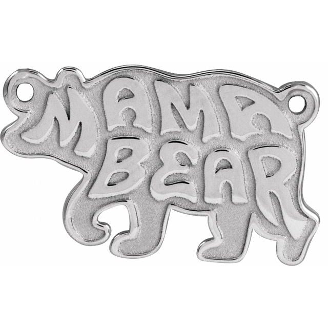 Sterling Silver Mama Bear Necklace Center