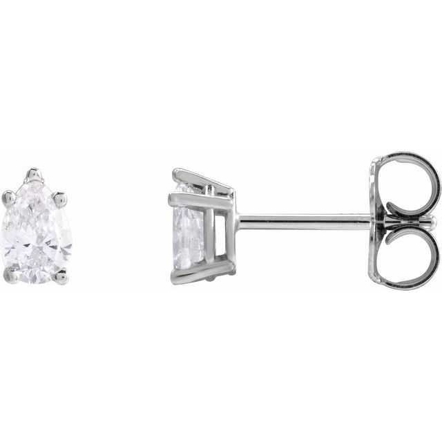 14K White 3/8 CTW Natural Diamond Earrings