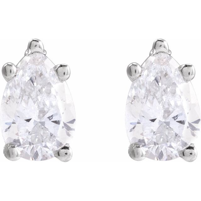 14K White 3/8 CTW Natural Diamond Earrings
