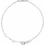 14K White 1/6 CTW Natural Diamond Three-Stone Bar 6-7 1/2' Link Bracelet