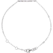 14K White 1/3 CTW Natural Diamond Five-Stone Bar 6-7 1/2' Link Bracelet
