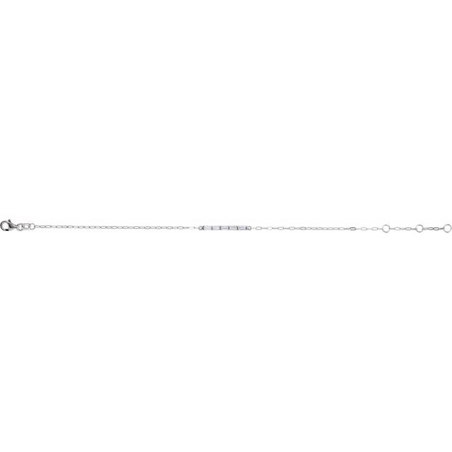 14K White 1/3 CTW Natural Diamond Five-Stone Bar 6-7 1/2' Link Bracelet