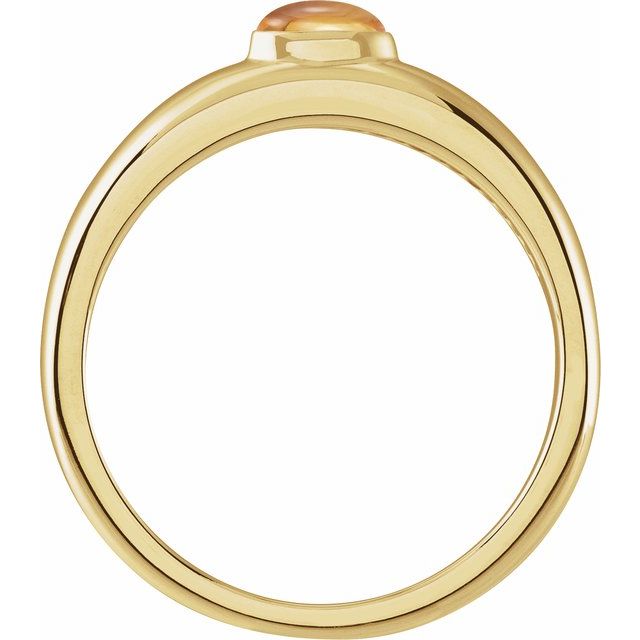 14K Yellow Natural Citrine Dome Ring