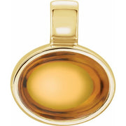 14K Yellow Natural Citrine Cabochon Pendant