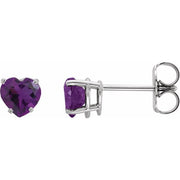 14K White Natural Amethyst Earrings