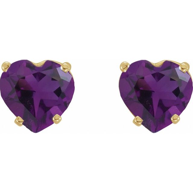 14k Yellow Natural Amethyst Earrings