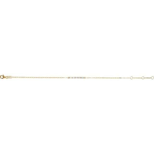 14K Yellow 1/3 CTW Natural Diamond Five-Stone Bar 6-7 1/2' Link Bracelet