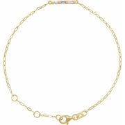 14K Yellow 1/6 CTW Natural Diamond Three-Stone Bar 6-7 1/2' Link Bracelet