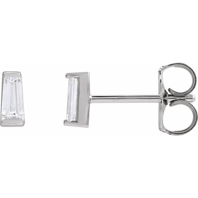 14K White 1/5 CTW Lab-Grown Diamond Channel-Set Earrings