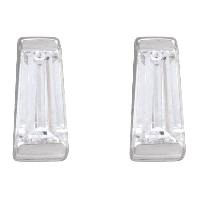 14K White 1/5 CTW Lab-Grown Diamond Channel-Set Earrings