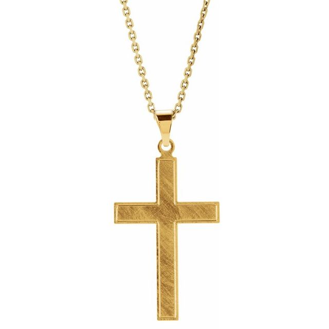 14k Yellow 22x14 Mm Cross 18' Necklace