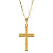 14k Yellow 18x12 Mm Cross 18' Necklace