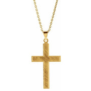 14k Yellow 28x18 Mm Cross 18' Necklace